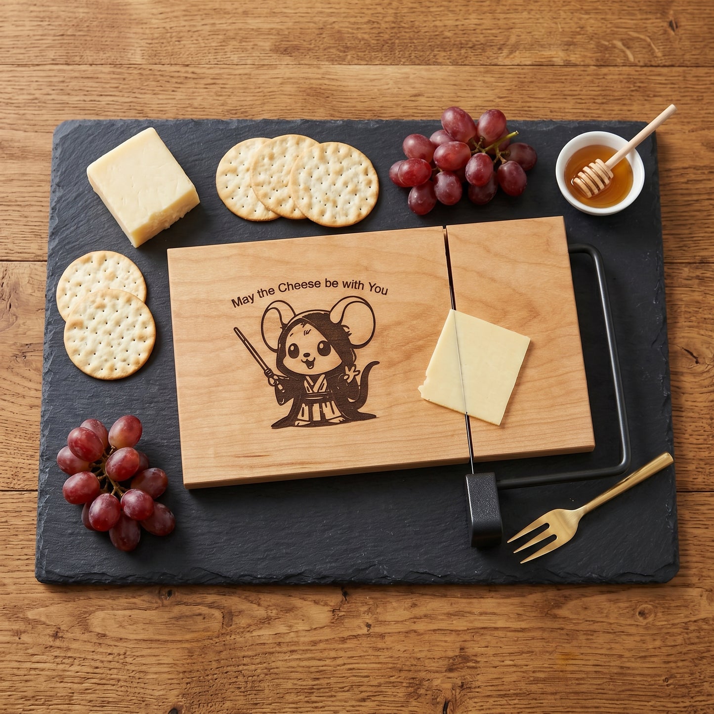 "May the Cheese be with you" Cheese Board Slicer