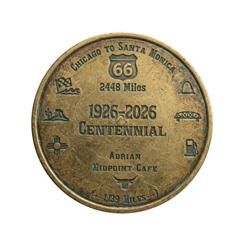 Adrian, Texas Midpoint - Route 66 Centennial Commemorative Coin