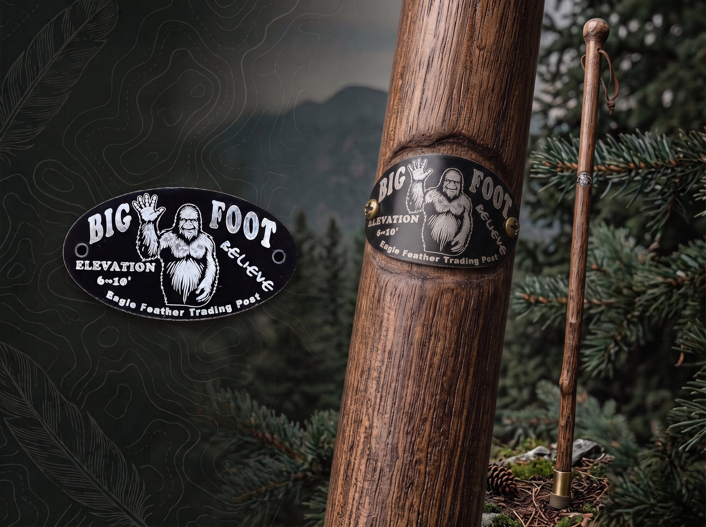 Aluminum Hiking Stick Medallion