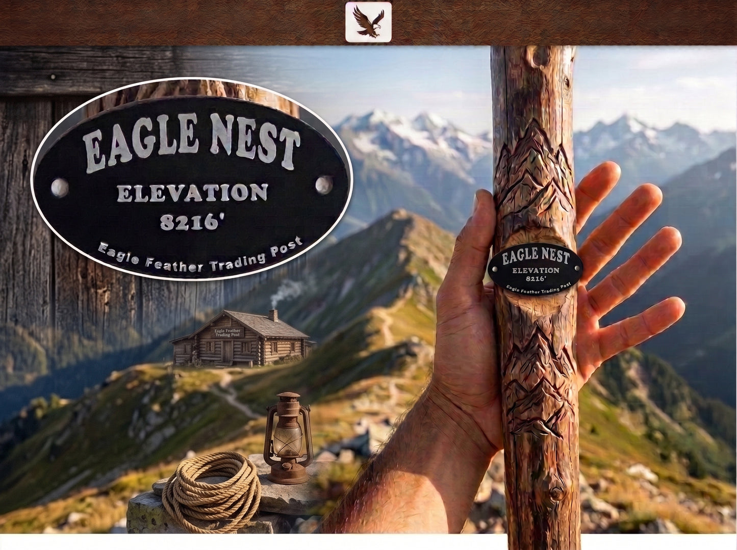 Aluminum Hiking Stick Medallion