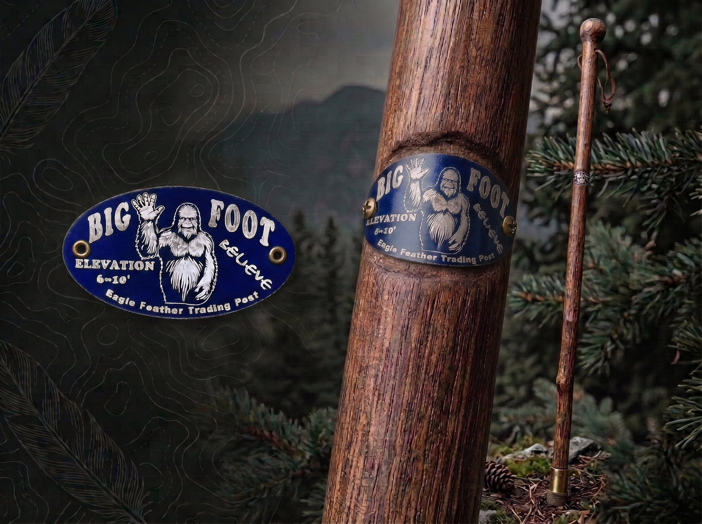 Aluminum Hiking Stick Medallion