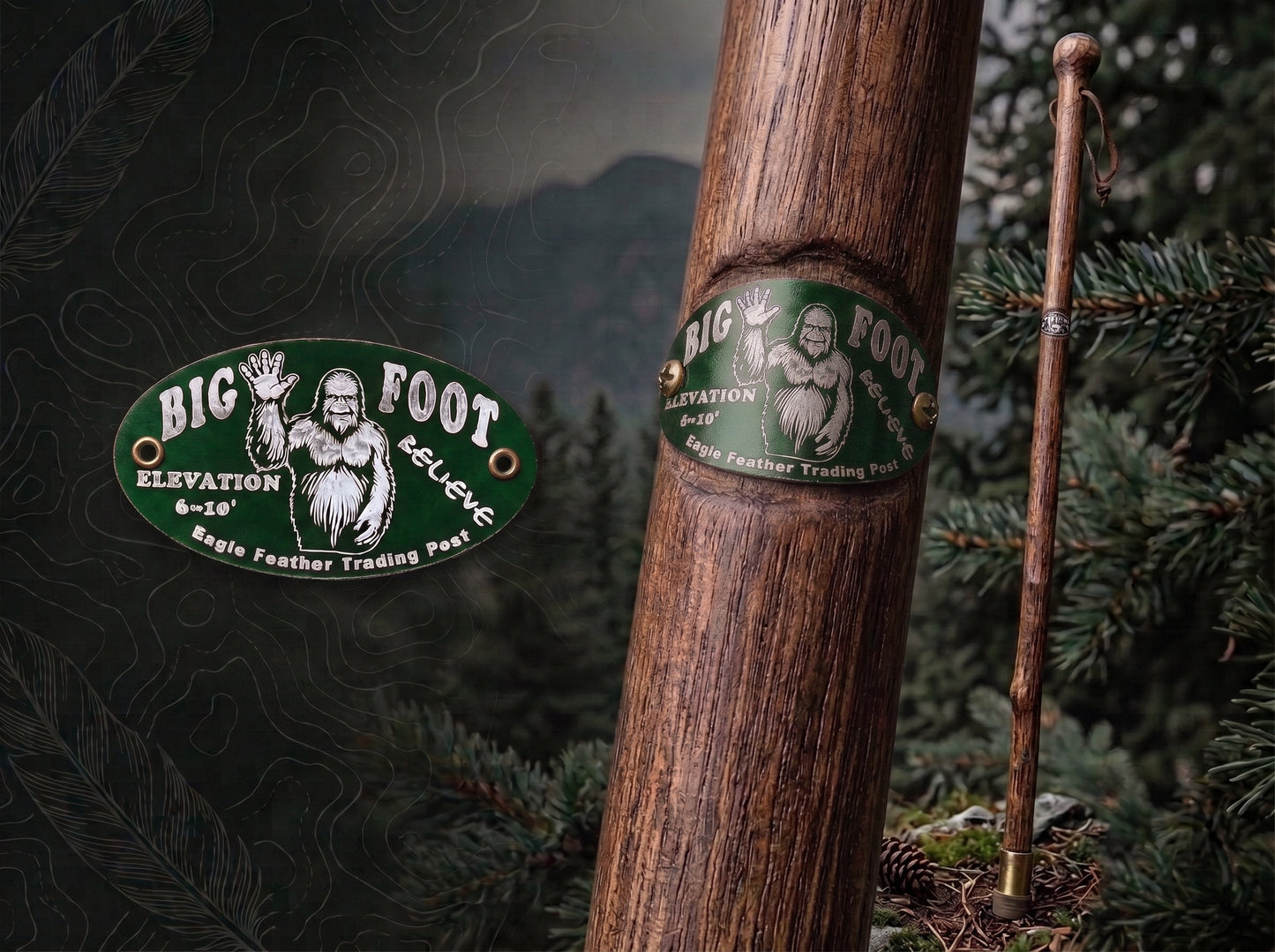 Aluminum Hiking Stick Medallion