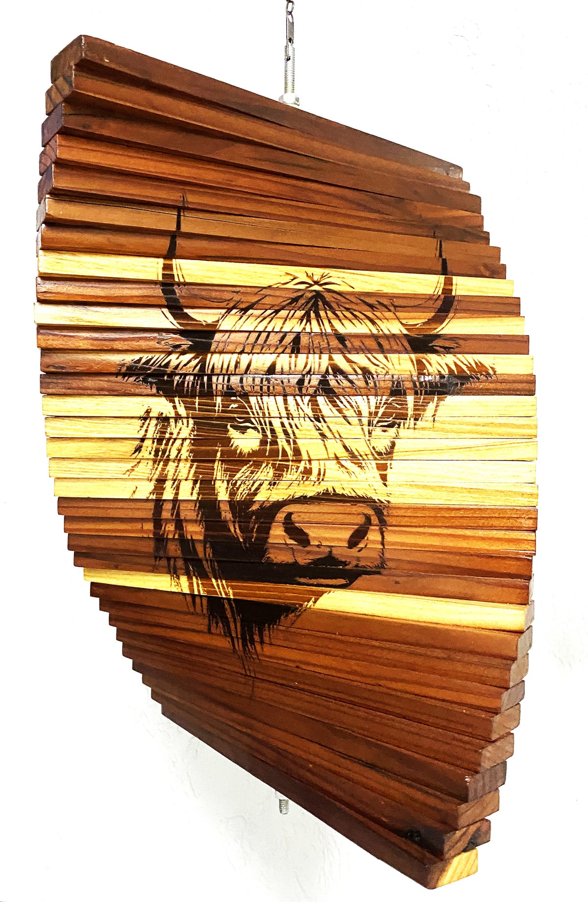 Highland Cow Sketch Wind Spinner