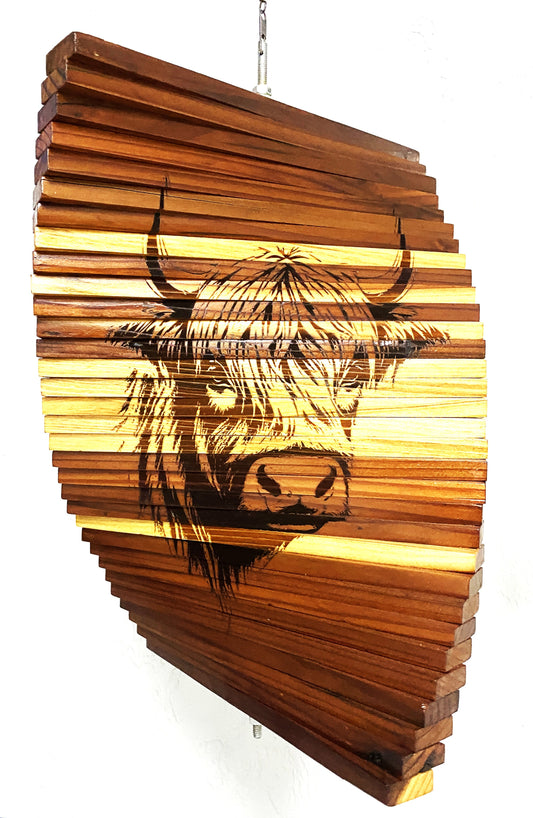 Highland Cow Sketch Wind Spinner