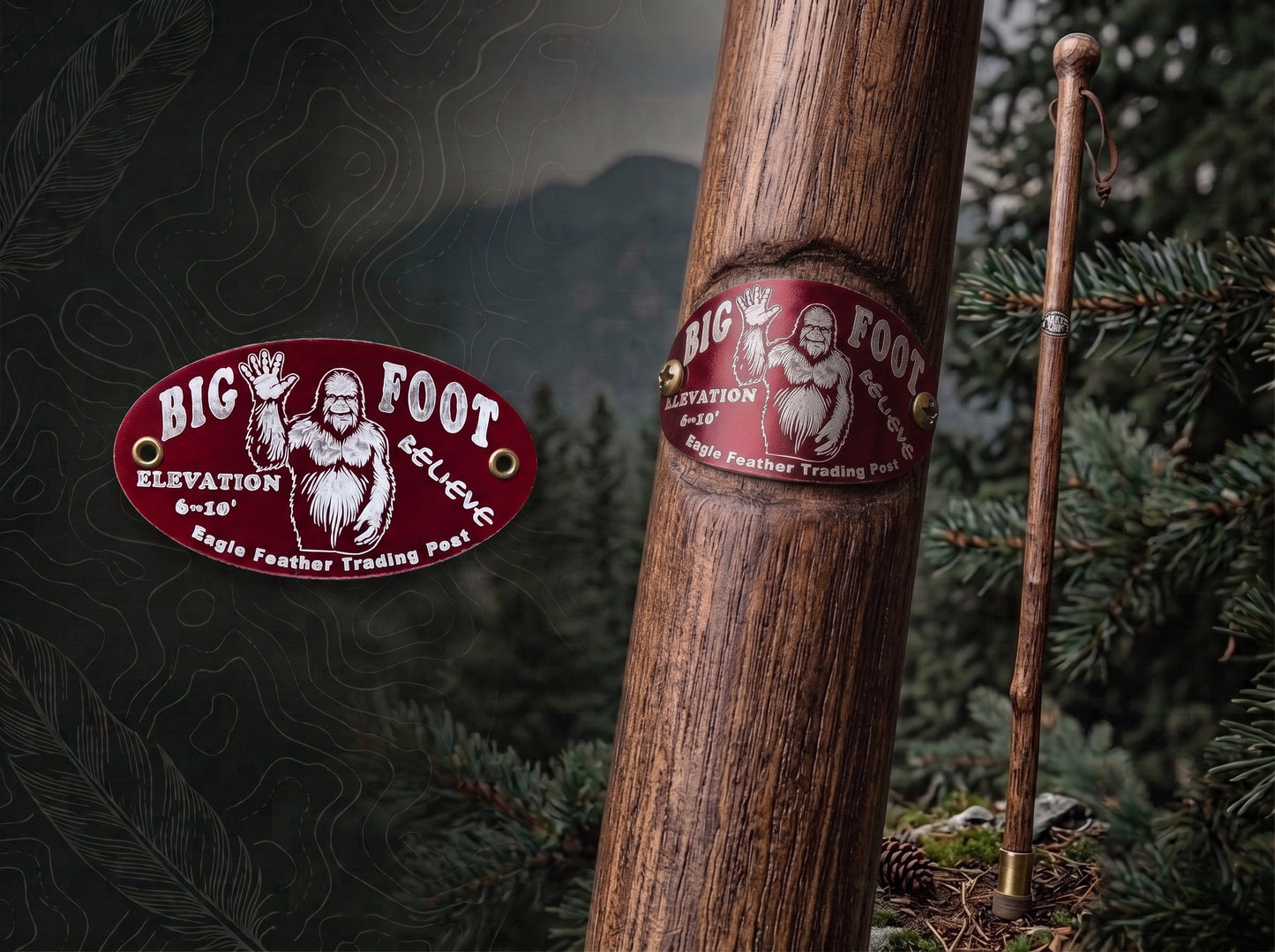 Aluminum Hiking Stick Medallion